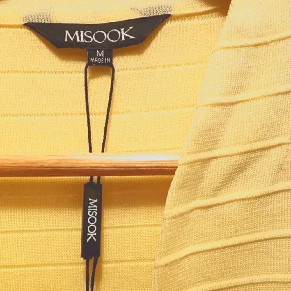 NWT Misook Textured One-Button Lemon Yellow Jacke… - image 6